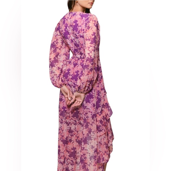 Hutch Floral Wrap Midi Dress XS Purple High Low Sadey Wedding Guest NWT - Picture 16 of 16